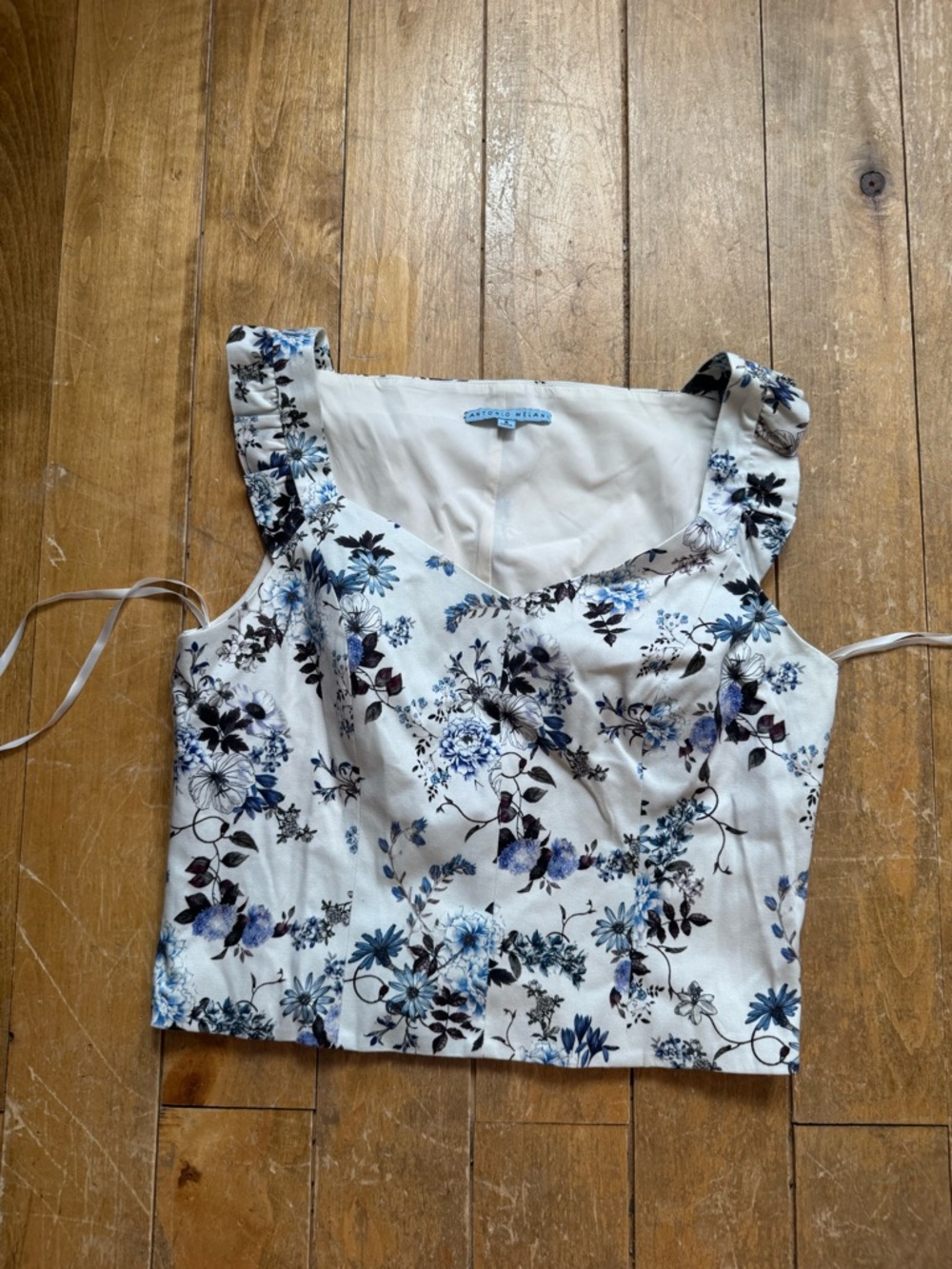 ANTONIO MELANI White Floral Square-Neck Camisole 8